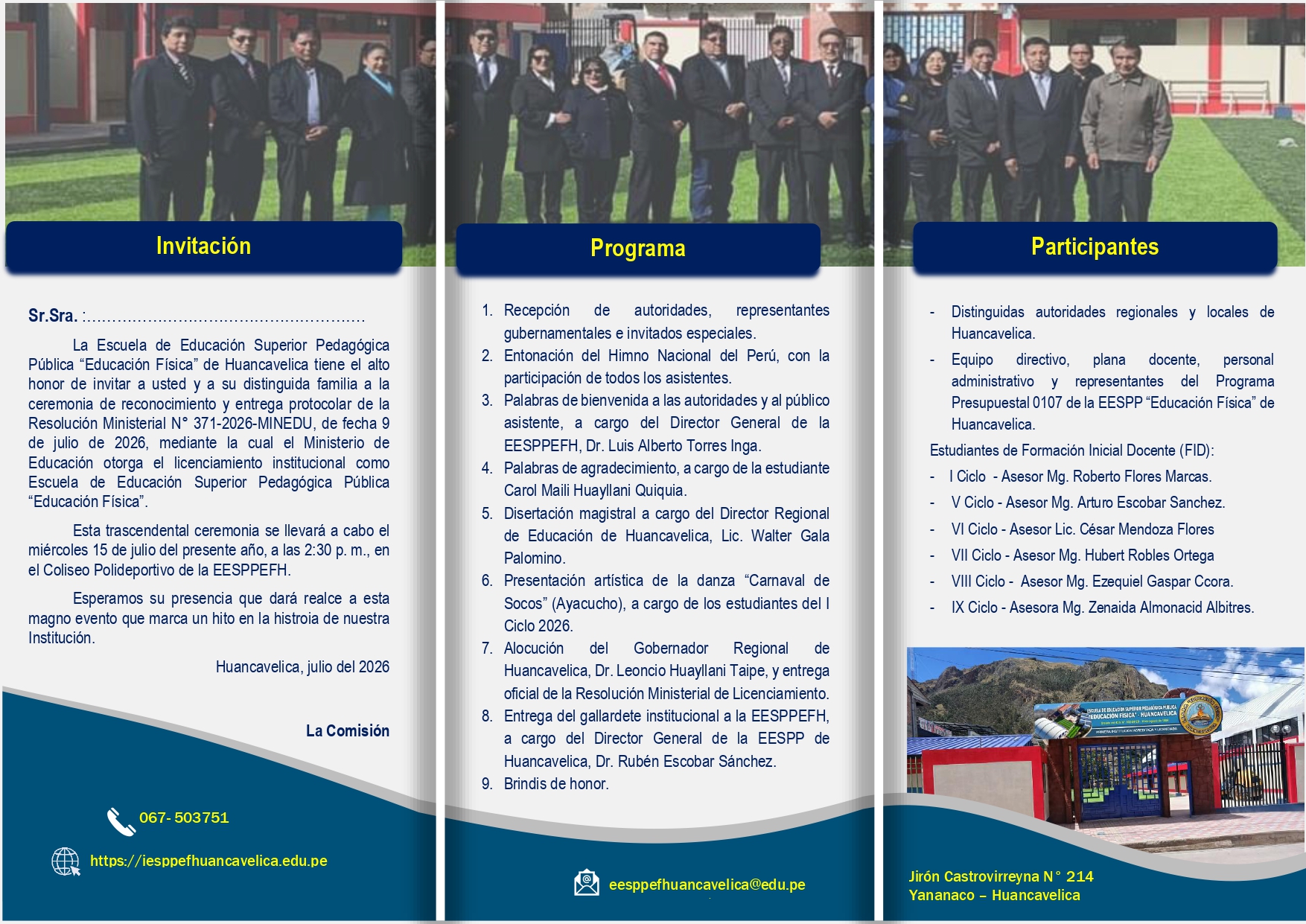 Invitación, programa y participantes